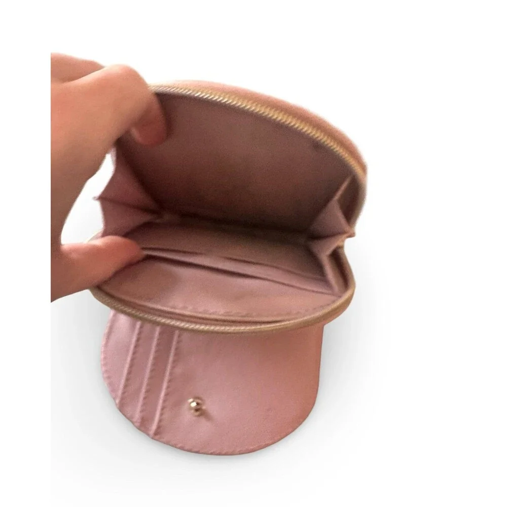 JILL STUART Blush Pink Genuine Leather Half-Moon Wallet Mini Coin Purse – Good C